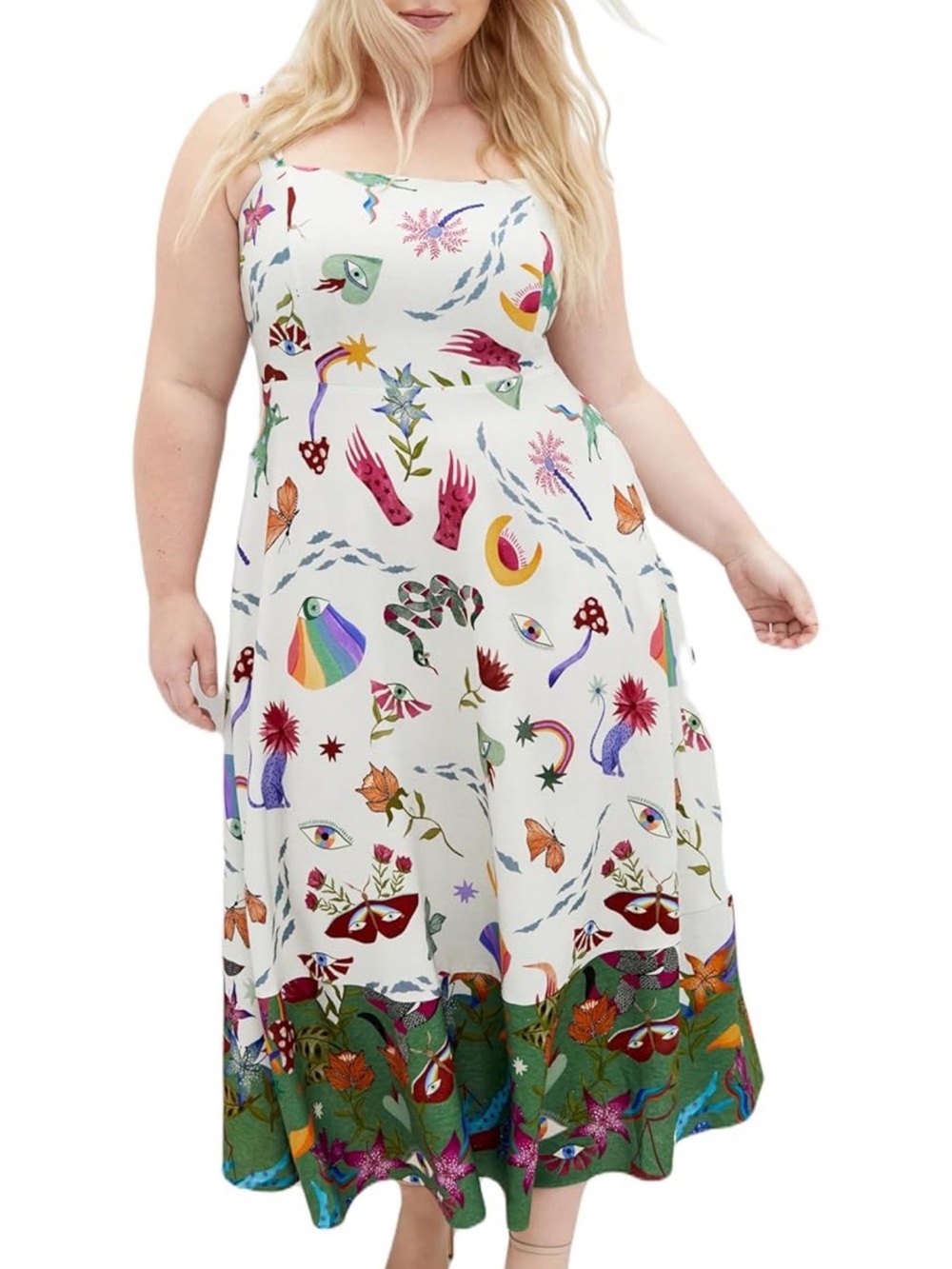 City Chic Annabel Print Maxi Dress | Fit & Flare Pocket Dress (18/M)